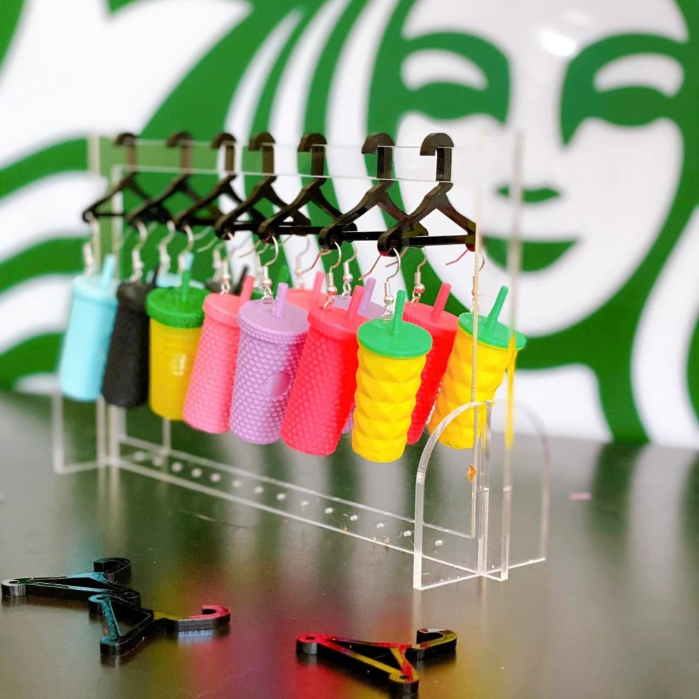 Starbucks studded cup earrings